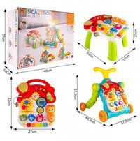 Antepremergator interactiv multifunctional 5 in 1, cu Pian, Sunete, Lumini, Labirint si angrenaje rotative, 48.5 x 37.5 x 51.5 cm - 6