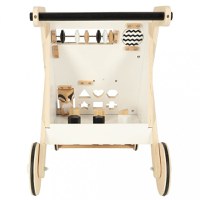 Antepremergator pentru copii, Ikonka, din Lemn, cu elemente interactive, sortator de forme, abac, labirint cu bile, placi numerice, oglinda si blocuri rotative, dimensiune 32 x 49 x 34 cm - 2