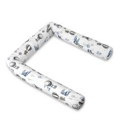 Aparatoare pentru patut MimiNu, tip rulou, cu husa detasabila, lungime 180 cm, din bumbac, Blue Plane - 2