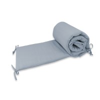 Aparatoare pentru patut Qmini Jeans, din muselina dubla, 180x30 cm, cu panglici - 1