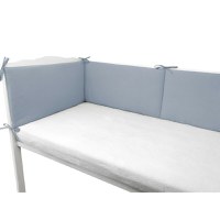 Aparatoare pentru patut Qmini Jeans, din muselina dubla, 180x30 cm, cu panglici - 3