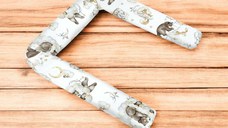 Aparatoare pentru patut Qmini, tip rulou, cu husa detasabila, lungime 180 cm, din bumbac, Teddy Bear and Friends Beige