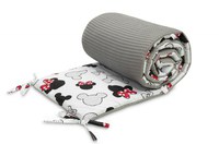 Aparatoare pentru patut Sensillo Waffle Mice Grey 180x30cm cu doua fete din bumbac, umplutura antialergica,prindere cu panglici - 5