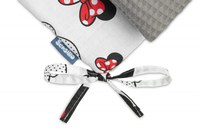 Aparatoare pentru patut Sensillo Waffle Mice Grey 180x30cm cu doua fete din bumbac, umplutura antialergica,prindere cu panglici - 2