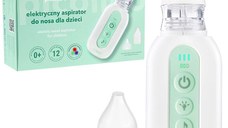 Aspirator nazal electric pentru copii din prima zi de viata Vitammy Picolino 7 cu 2 capete de schimb, 3 niveluri de putere, 12 melodii, iluminare colorata si incarcare USB-C