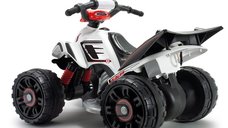 ATV electric pentru copii Injusa licenta Mercedes Alb Negru 12V cu pedala de acceleratie 2 ani+