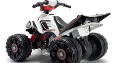 ATV electric pentru copii Injusa licenta Mercedes Alb Negru 12V cu pedala de acceleratie 2 ani+
