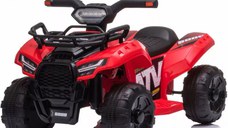 Atv electric pentru copii Nichiduta Champion Red cu doua viteze, Acumulator 6V 4Ah, Roti rezistente, Suport picioare, Manere ergonomice, Efecte sonore, Faruri cu lumini LED,Pornire la buton, Pedala acceleratie