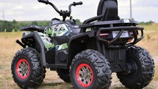 Atv electric pentru copii Nichiduta Desert 90W Red, Acumulator 12V 7Ah, Telecomanda 2.4G, Roti din cauciuc EVA, Pornire la cheie, Unitate audio cu muzica si display, Suspensii,Spatar inalt