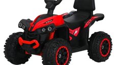 ATV fara pedale pentru copii Novokids Little Monster Rosu cu melodii si lumini, maxim 25 kg, sezut confortabil
