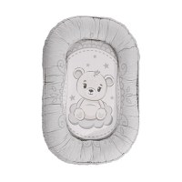 Baby Nest din bumbac ranforce 92 x 58 cm Little Bear Grey - 2