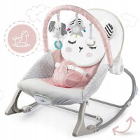 Balansoar multifunctional cu vibratii panda 3 jucarii Ricokids 7325 roz - 1