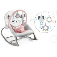 Balansoar multifunctional cu vibratii panda 3 jucarii Ricokids 7325 roz - 3