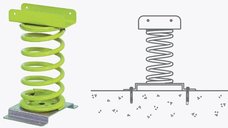 Balansoar pe arc pentru copii Elefant HDPE cu prindere pe beton KBT