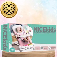 Balansoar pentru copii NiceKids, pliabil, cu roti si pian detasabil, 3 nivele de inclinare, tavita detasabila, Jucarii interactive atasate, 40 x 68 x 67 cm, Pink - 3