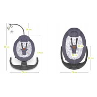 Balansoar si sezlong copii Lionelo Ralf 2 in 1 electric Gri Grafit - 1