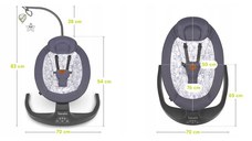 Balansoar si sezlong copii Lionelo Ralf 2 in 1 electric Gri Grafit
