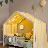 Baldachin muselina pentru pat tip casuta, Little Amy, Galben, 450 cm - 1