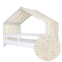 Baldachin muselina pentru pat tip casuta, Little Amy, Gold Princess, 450 cm - 5