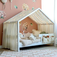 Baldachin muselina pentru pat tip casuta, Little Amy, Gold Princess, 450 cm - 1