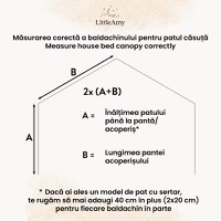 Baldachin muselina pentru pat tip casuta, Little Amy, Gold Princess, 450 cm - 2