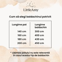 Baldachin muselina pentru pat tip casuta, Little Amy, Gold Princess, 450 cm - 3