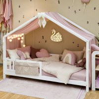 Baldachin muselina pentru pat tip casuta, Little Amy, Mov deschis, 400 cm - 1