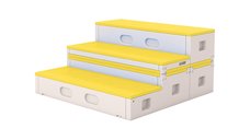 Bancuta modulara pentru gradinita Nichiduta Garden Step Stool Yellow 123 x 122 x 62 cm