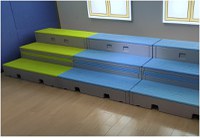 Bancuta modulara pentru gradinita Nichiduta Garden Step Stool Yellow 123 x 122 x 62 cm - 2