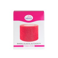 Bandaj elastic autoadeziv Minut rosu 7.5 cm x 4.5 m - 1