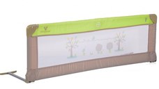 Bariera de protectie pentru pat copii Cangaroo Bed Rail Green, Rabatabila la 180 grade, Usor de montat, Cadru metalic, Utilizare pat parinti sau pat tineret, Dimensiune 130x43 cm
