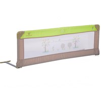 Bariera de protectie pentru pat copii Cangaroo Bed Rail Green, Rabatabila la 180 grade, Usor de montat, Cadru metalic, Utilizare pat parinti sau pat tineret, Dimensiune 130x43 cm - 1