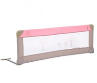 Bariera de protectie pentru pat copii Cangaroo Bed Rail Pink, Rabatabila la 180 grade, Usor de montat, Cadru metalic, Utilizare pat parinti sau pat tineret, Dimensiune 130x43 cm - 1
