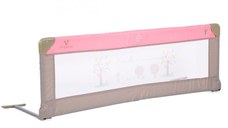 Bariera de protectie pentru pat copii Cangaroo Bed Rail Pink, Rabatabila la 180 grade, Usor de montat, Cadru metalic, Utilizare pat parinti sau pat tineret, Dimensiune 130x43 cm