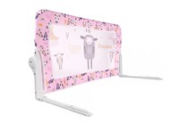 Bariera de protectie pentru pat copii, Ikonka, pliabila, cu cadru metalic, dimensiune 90 x 48.5 cm, Oite Roz - 6