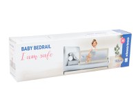 Bariera de protectie pentru pat copii KikkaBoo I am Safe Beige 102 cm,rabatabila pentru a permite urcarea sau coborarea copilului,compatibila cu saltele cu grosime 12-20 cm - 3