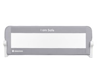 Bariera de protectie pentru pat copii KikkaBoo I am Safe Grey 120 cm,fixare stabila,rabatabila,potrivita pentru saltele de la 12-20 cm,colturi rotunjite,material textil de inalta calitate - 3