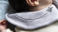 Baveta BabyJem cu broderie Teddy Gri