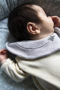 Baveta BabyJem cu broderie Teddy Gri - 1