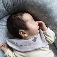 Baveta BabyJem cu broderie Teddy Gri - 4