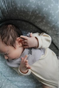 Baveta BabyJem cu broderie Teddy Gri - 5