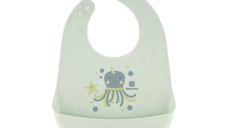Baveta cu buzunar din silicon KikkaBoo Sea World Octopus