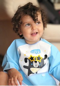 Baveta cu maneci si buzunar BabyJem Polly Bib Blue - 1