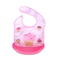 Baveta impermeabila cu buzunar Cupcake Pink - 3