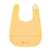 Baveta impermeabila cu buzunar PetiteMars Nate, fara pvc si ftalati, 37x27 cm, 6 luni+, prindere velcro, Ocru - 1