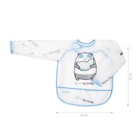 Baveta impermeabila cu maneci  Akuku Bursuc Albastru 33x35 cm,inchidere cu velcro,material EVA,buzunar larg pentru captarea resturilor - 1