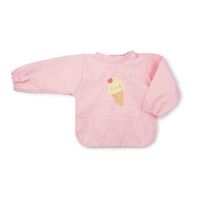 Baveta impermeabila cu maneci si buzunar Ice Cream pink - 3