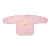 Baveta impermeabila cu maneci si buzunar Ice Cream pink - 1