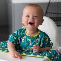 Baveta maneci scurte cu ventuze Zebre vesele - 3