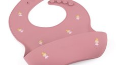 Baveta moale PetiteMars TakeMatch cu buzunar colector, model printese roz